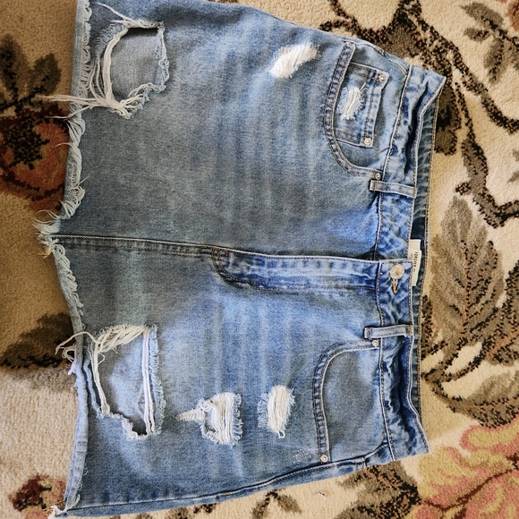 Distressed Denim Skirt - Picture 2 of 7